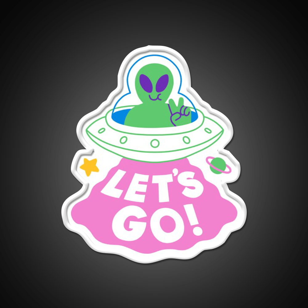 Lets Go Ufo Taco Led Neon Sign Mexican Food Sign Rgb Color - Shineneon