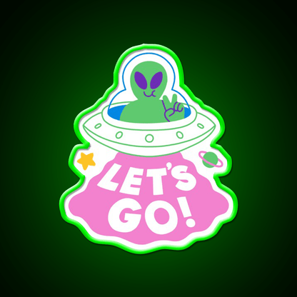 Lets Go Ufo Taco Led Neon Sign Mexican Food Sign Rgb Color - Shineneon