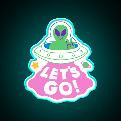 Lets Go Ufo Taco Led Neon Sign Mexican Food Sign Rgb Color - Shineneon