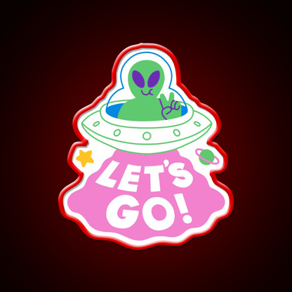 Lets Go Ufo Taco Led Neon Sign Mexican Food Sign Rgb Color - Shineneon