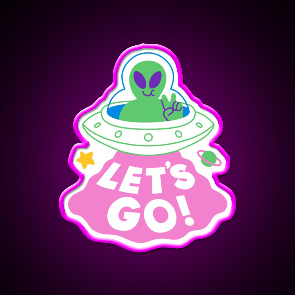 Lets Go Ufo Taco Led Neon Sign Mexican Food Sign Rgb Color - Shineneon