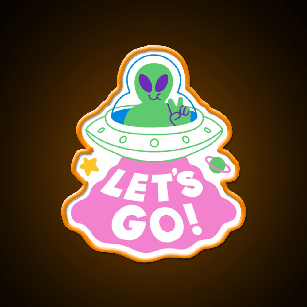 Lets Go Ufo Taco Led Neon Sign Mexican Food Sign Rgb Color - Shineneon