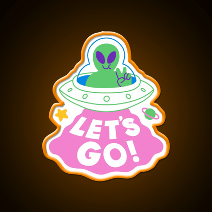 Lets Go Ufo Taco Led Neon Sign Mexican Food Sign Rgb Color - Shineneon