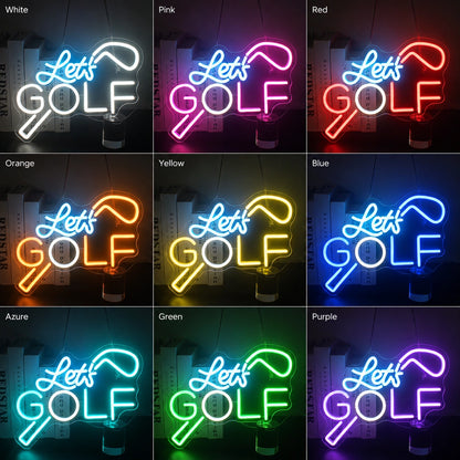 Lets Golf Neon Sign LED Neon Sign color grid