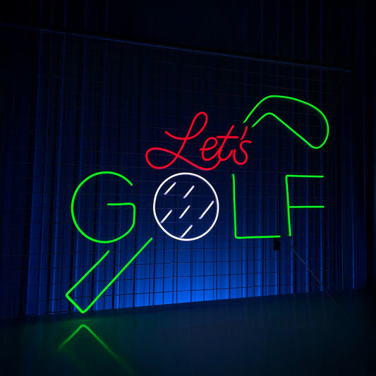 Lets Golf Neon Sign Sport Club Room Wall Art Decor