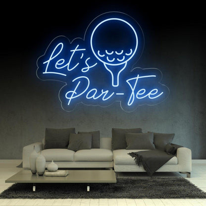 Lets Par-Tee Golf Led Neon Sign For Sports Bar Man Cave Decor | Shineneon