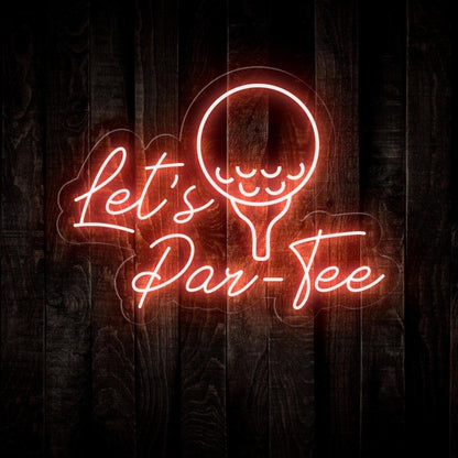 Lets Par-Tee Golf Led Neon Sign For Sports Bar Man Cave Decor | Shineneon