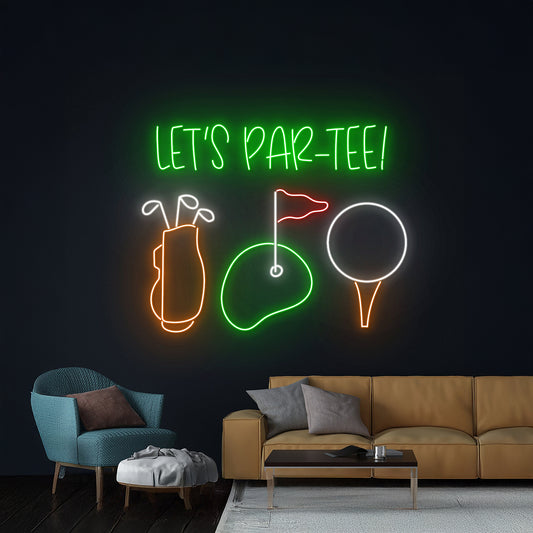 Lets Par Tee Golf Neon Sign