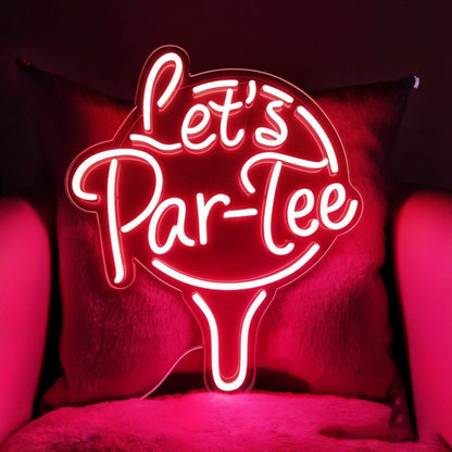 Lets Par-Tee Golf Neon Sign Fun Led Decor For Golf Lovers | Shineneon