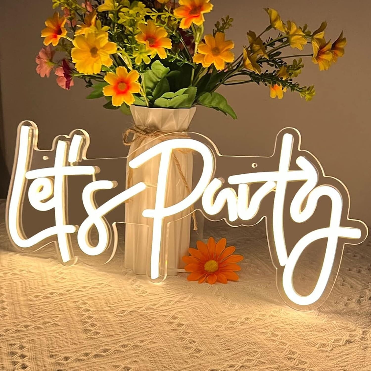 Lets Party Deep Pink Neon Sign Celebration Time | Shineneon
