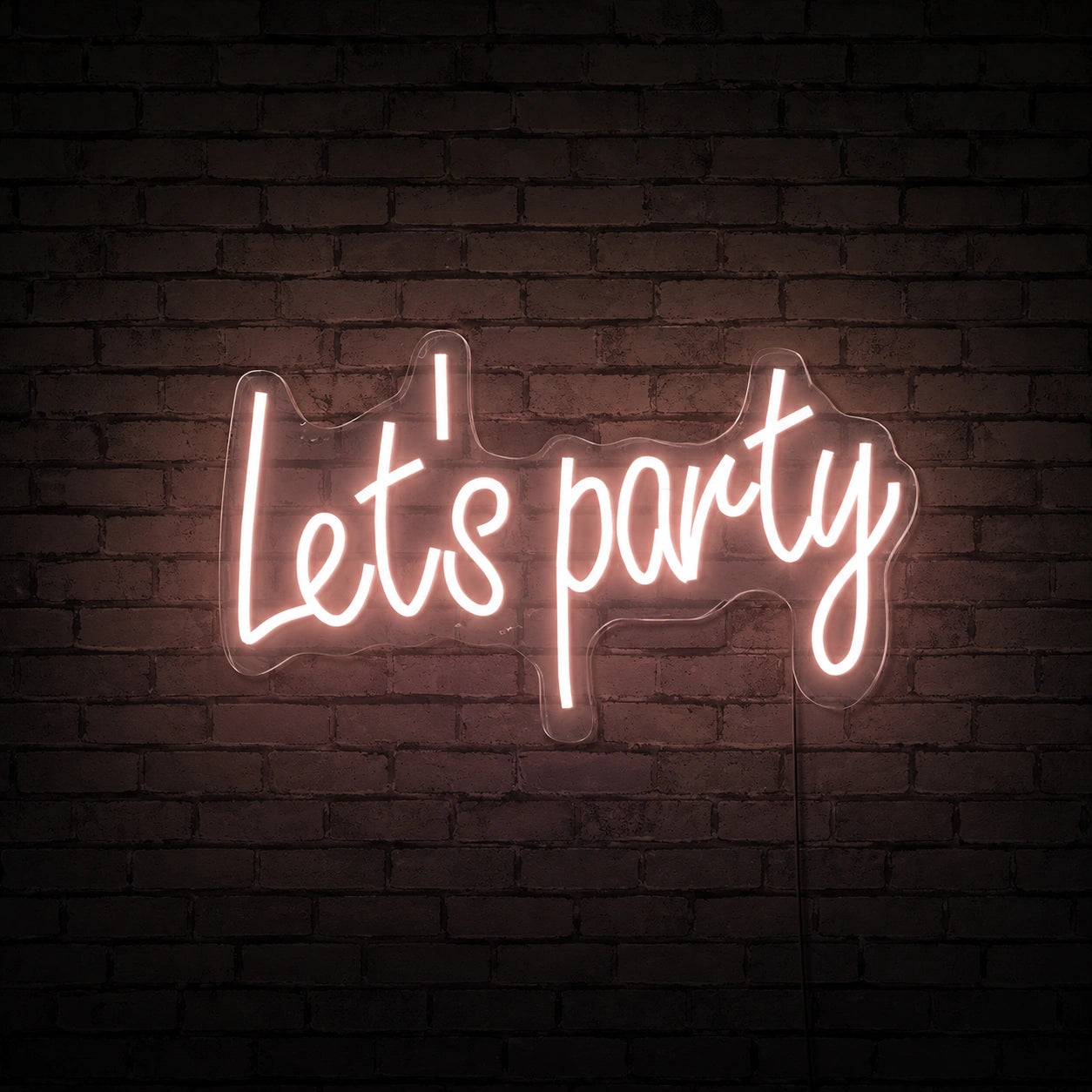 Lets Party Flowing Script LED Neon Sign high-converting product image