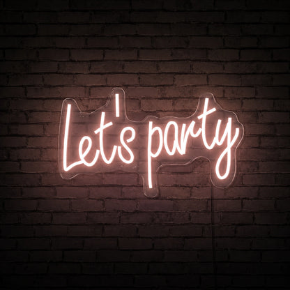 Lets Party Flowing Script LED Neon Sign high-converting product image