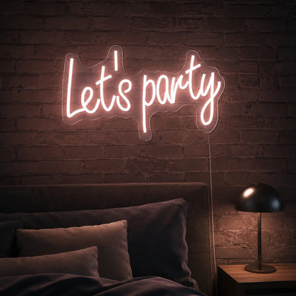 Lets Party Flowing Script LED Neon Sign - Shineneon