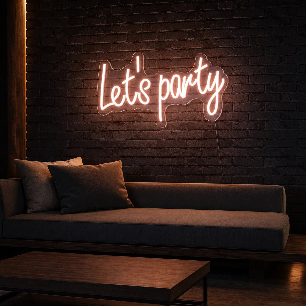 Lets Party Flowing Script LED Neon Sign - Shineneon