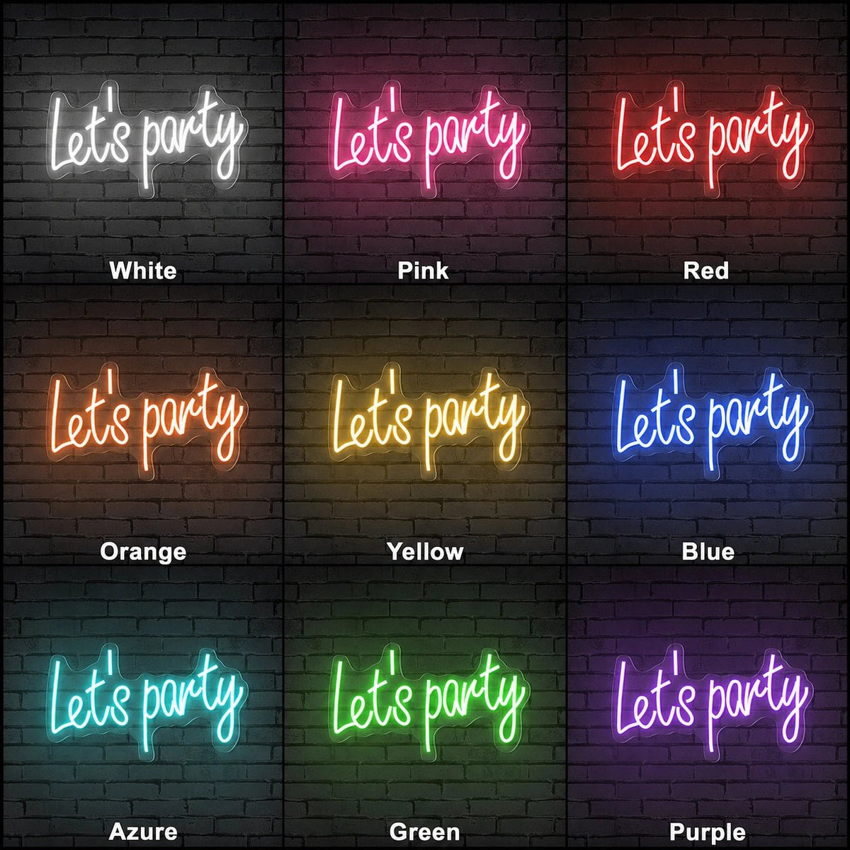 Lets Party Flowing Script LED Neon Sign - Shineneon
