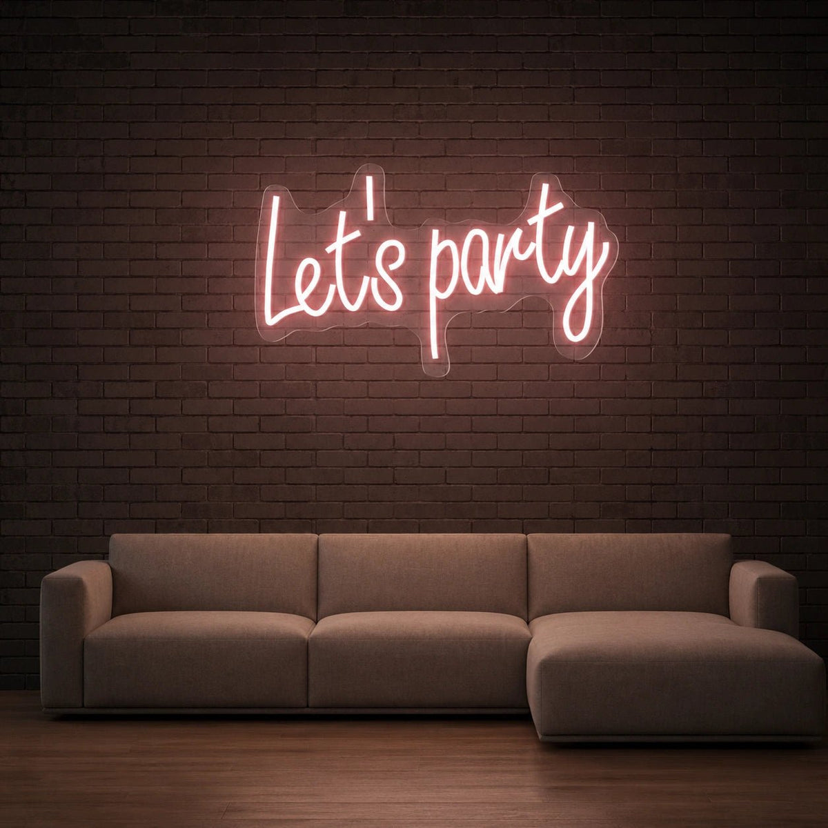 Lets Party Flowing Script LED Neon Sign - Shineneon