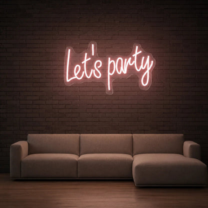 Lets Party Flowing Script LED Neon Sign - Shineneon