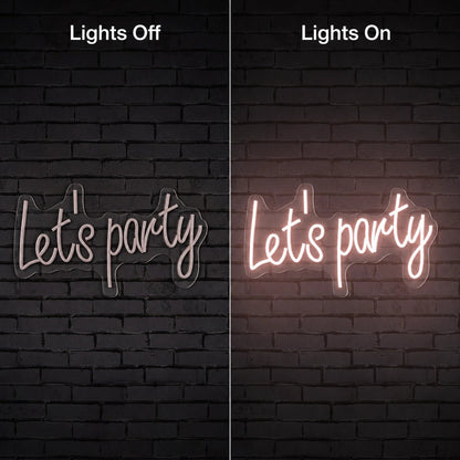 Lets Party Flowing Script LED Neon Sign - Shineneon