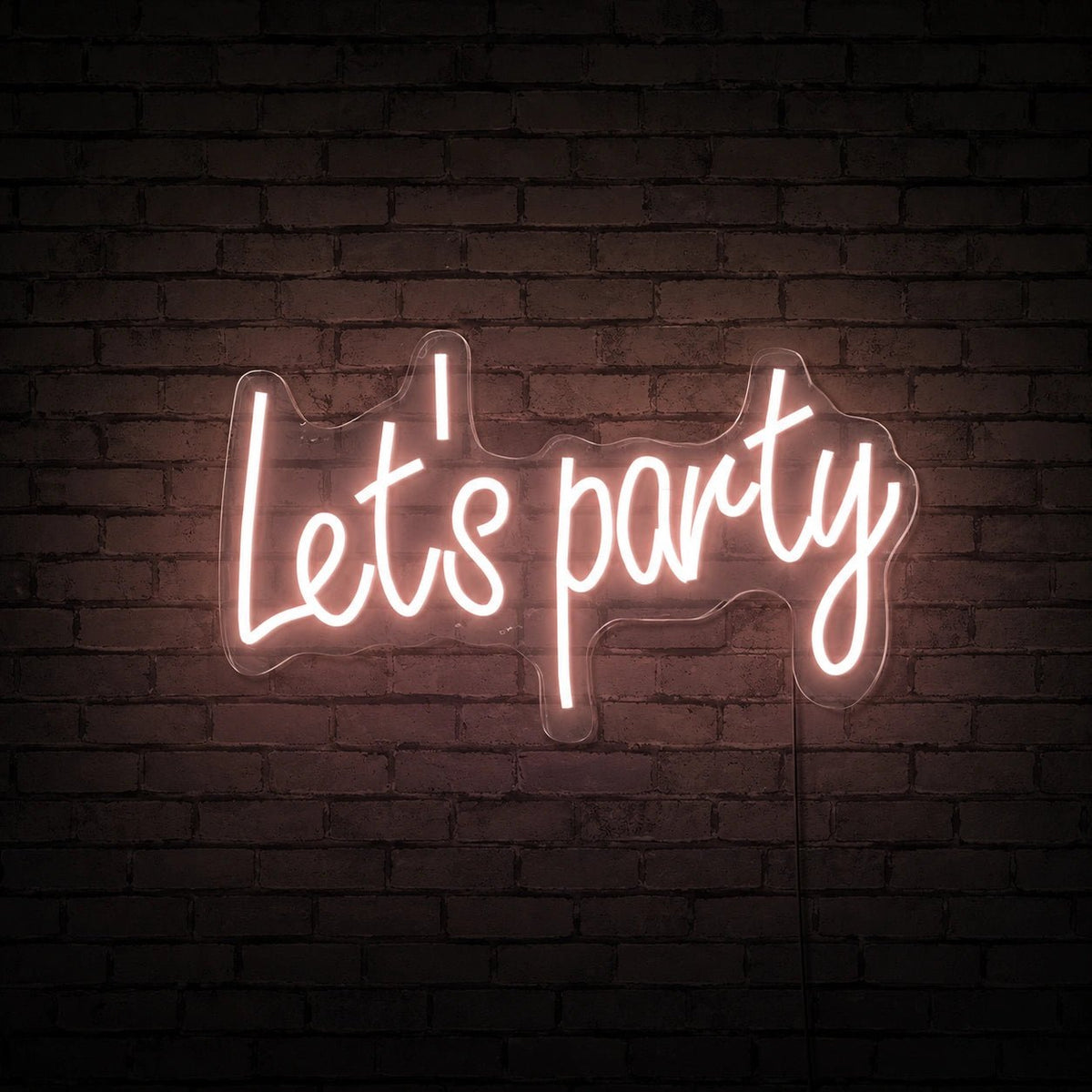 Lets Party Flowing Script LED Neon Sign - Shineneon