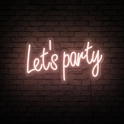 Lets Party Flowing Script LED Neon Sign - Shineneon