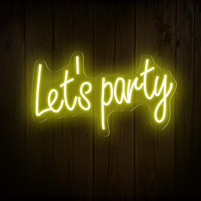 Lets Party Led Neon Sign Indoor Celebration Decor | Shineneon