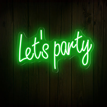 Lets Party Led Neon Sign Indoor Celebration Decor | Shineneon