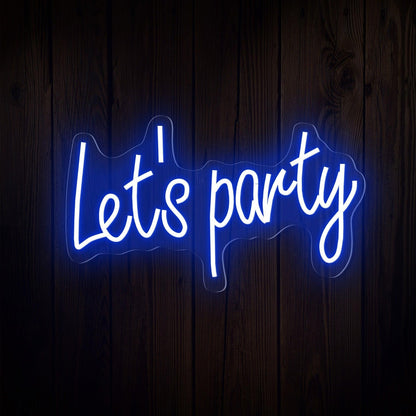 Lets Party Led Neon Sign Indoor Celebration Decor | Shineneon