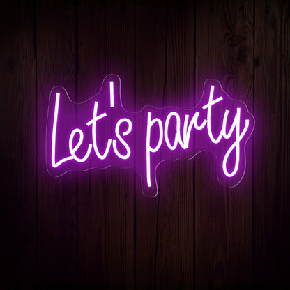 Lets Party Led Neon Sign Indoor Celebration Decor | Shineneon