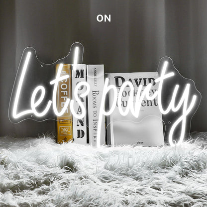 Lets Party Led Neon Sign Indoor Celebration Decor | Shineneon