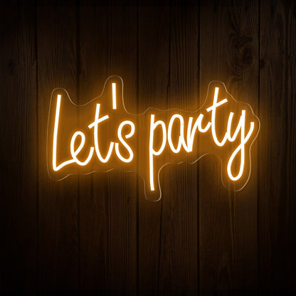 Lets Party Led Neon Sign Indoor Celebration Decor | Shineneon