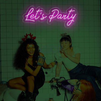 Lets Party Led Neon Sign Large Wall Decor | Shineneon