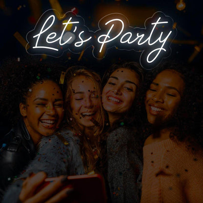 Lets Party Led Neon Sign Large Wall Decor | Shineneon