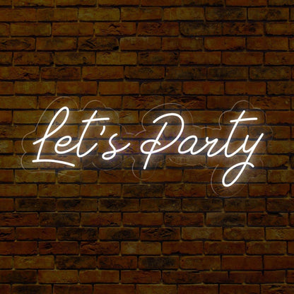 Lets Party Led Neon Sign Large Wall Decor | Shineneon