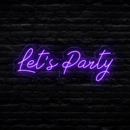 Lets Party Led Neon Sign Large Wall Decor | Shineneon