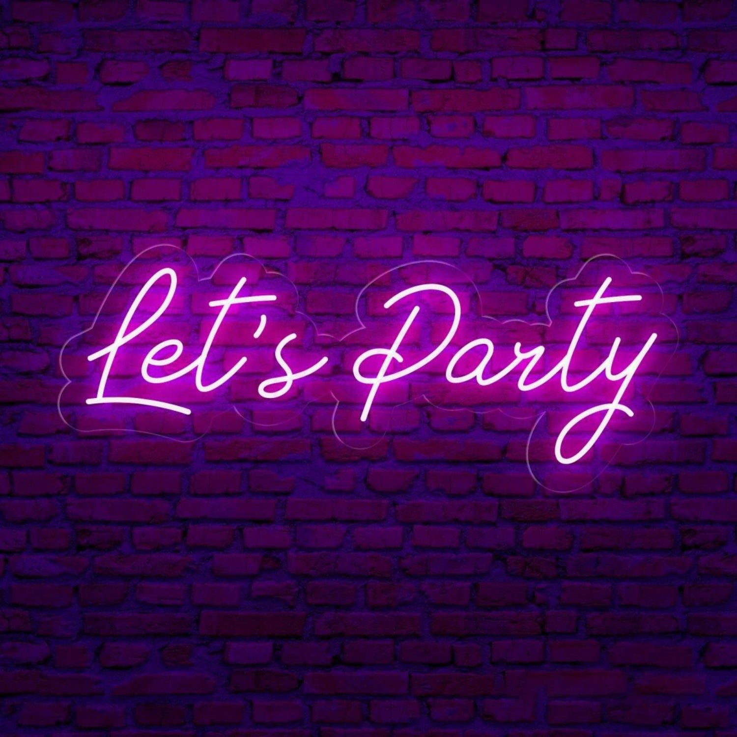 Lets Party Led Neon Sign Large Wall Decor | Shineneon