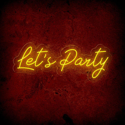 Lets Party Led Neon Sign Large Wall Decor | Shineneon