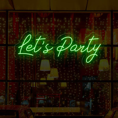 Lets Party Led Neon Sign Large Wall Decor | Shineneon