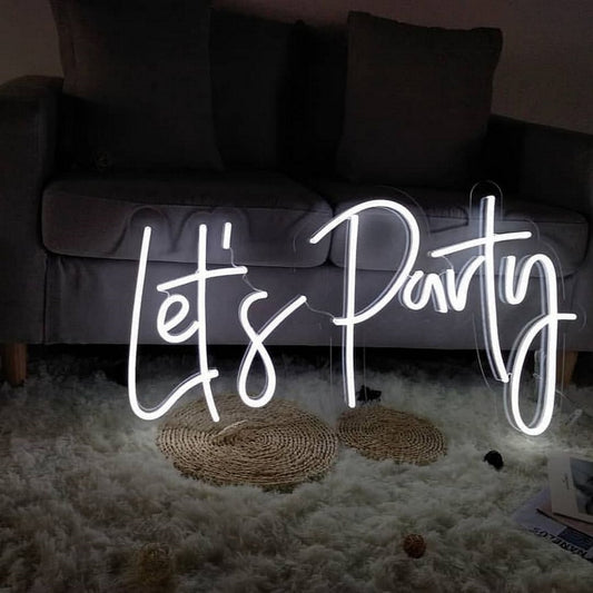 Lets Party Led Sign Business Neon Signs Wall Decor