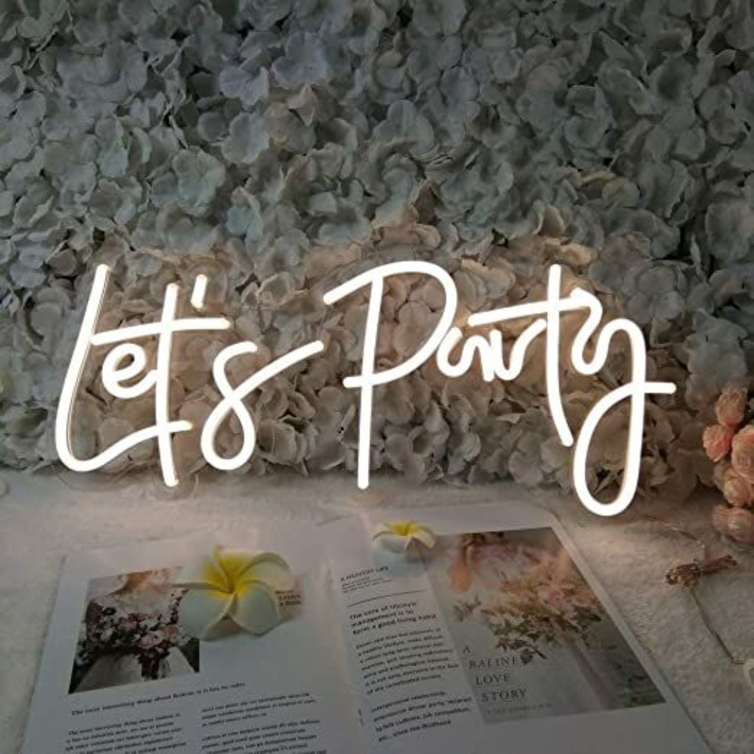 Lets Party Neon Sign For Christmas Warm White Wall Decor | Shineneon