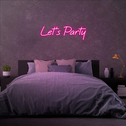 Lets Party Neon Sign Neon Art For Party Room Wall Decor | Shineneon