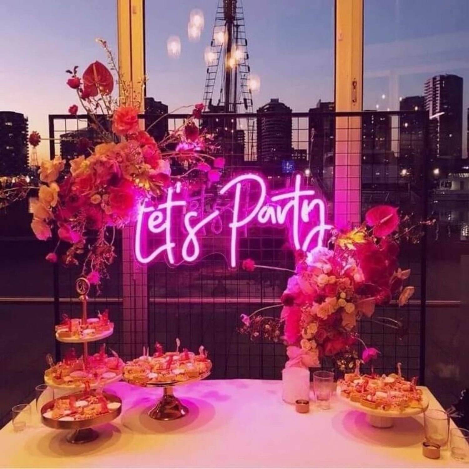 Lets Party Neon Sign Perfect For Lively Party Settings | Shineneon