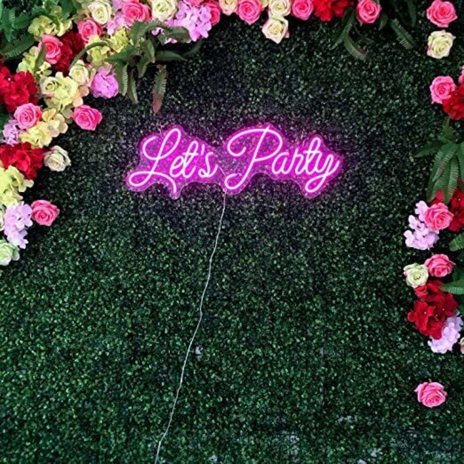 Lets Party Neon Sign Wall Decor Led Pink Neon Sign For Wedding | Shineneon