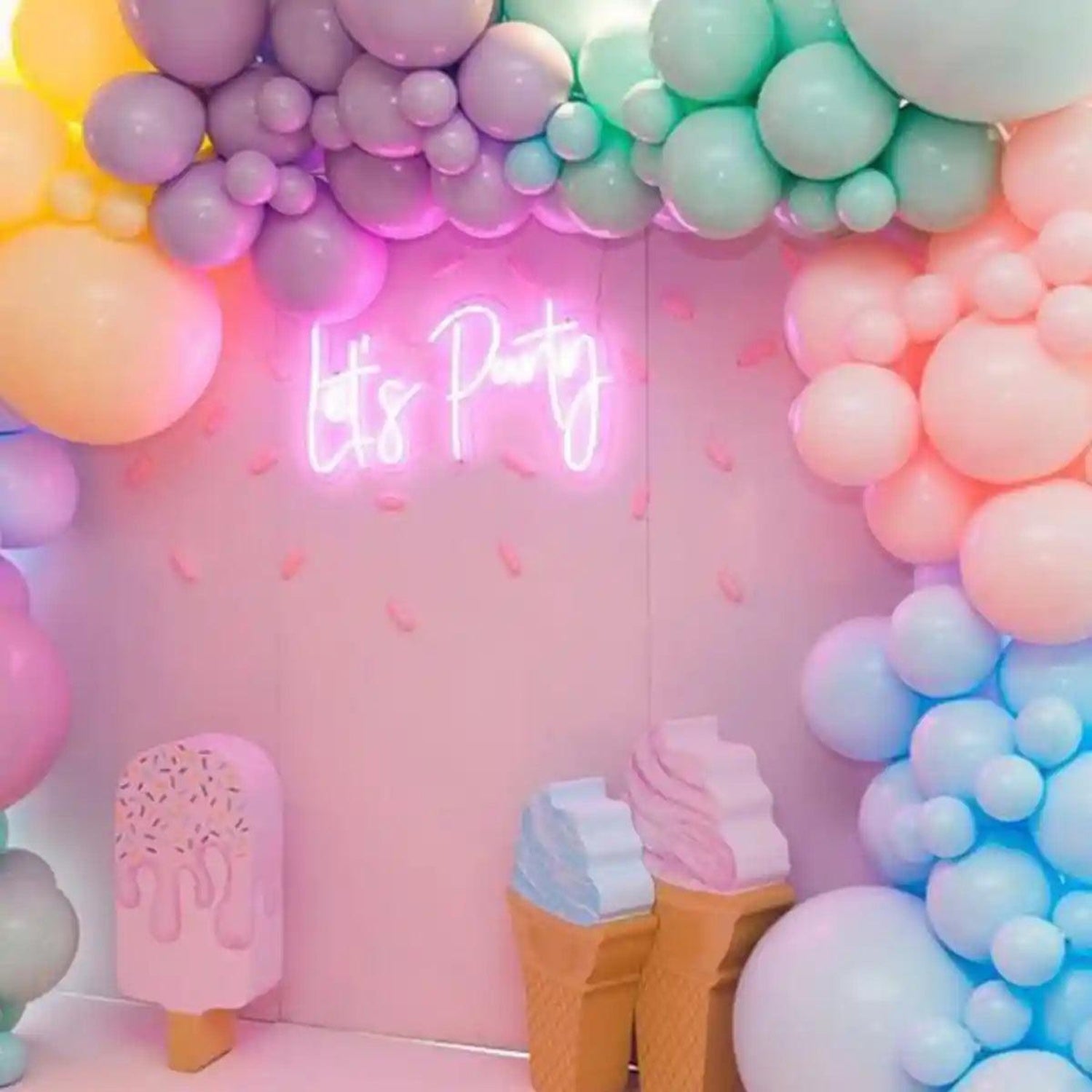 Lets Party Pink LED Neon Sign for Wedding Party Decor | Shineneon