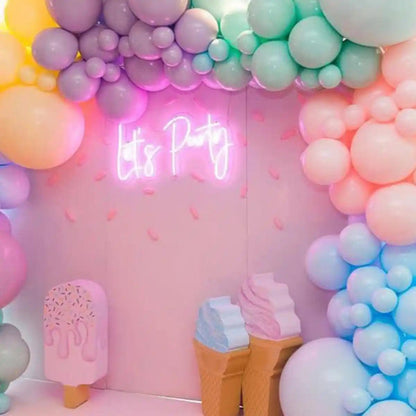 Lets Party Pink LED Neon Sign for Wedding Party Decor | Shineneon