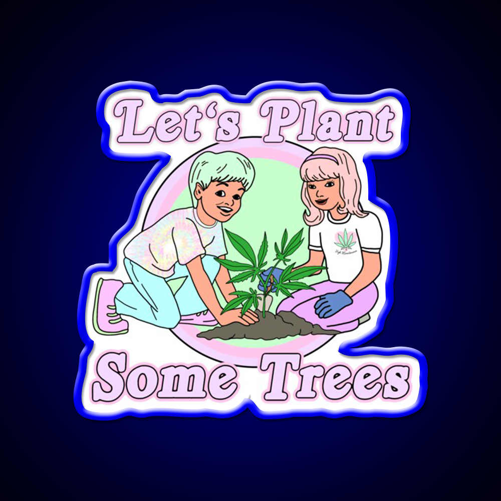 Lets Plant Some Trees Hemp Inspired Green Leaf Led Neon Sign Rgb Color - LED neon sign view 5