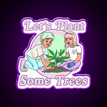 Lets Plant Some Trees Hemp Inspired Green Leaf Led Neon Sign Rgb Color - LED neon sign view 9