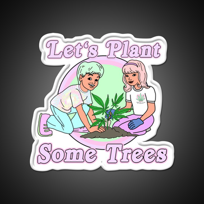 Lets Plant Some Trees Hemp Inspired Green Leaf Led Neon Sign Rgb Color - LED neon sign view 11