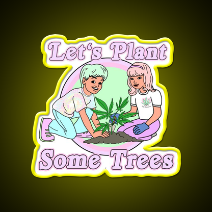 Lets Plant Some Trees Hemp Inspired Green Leaf Led Neon Sign Rgb Color - LED neon sign view 7