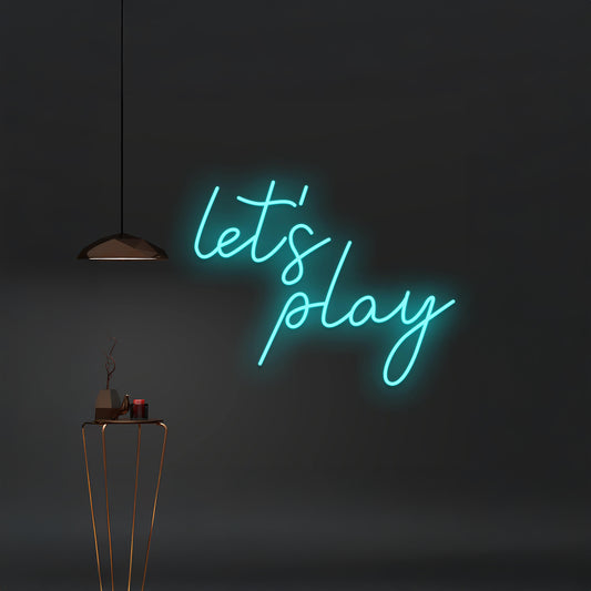 Lets Play Neon Sign Business Wall Art