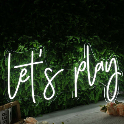 Lets Play White Led Neon Sign - Shineneon